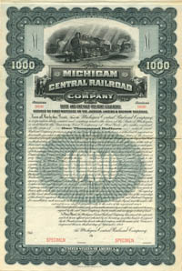 Michigan Central Railroad Co. - $1,000 Bond